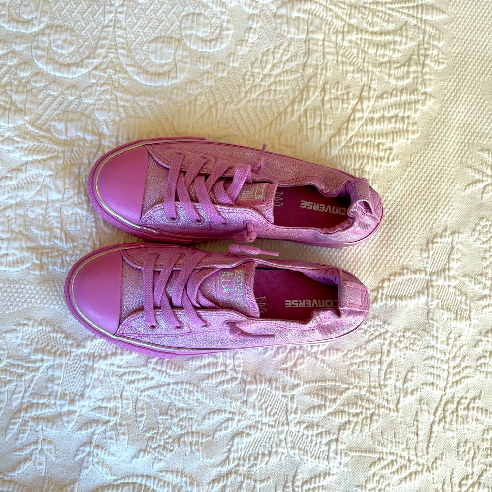 Girls Sparkly Pink Converse Chuck Taylor All Star